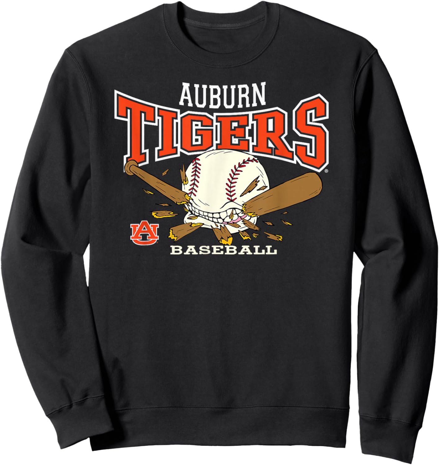Auburn Tigers Baseball Bite Navy Officially Licensed Sweatshirt - Sweatshirt | Black