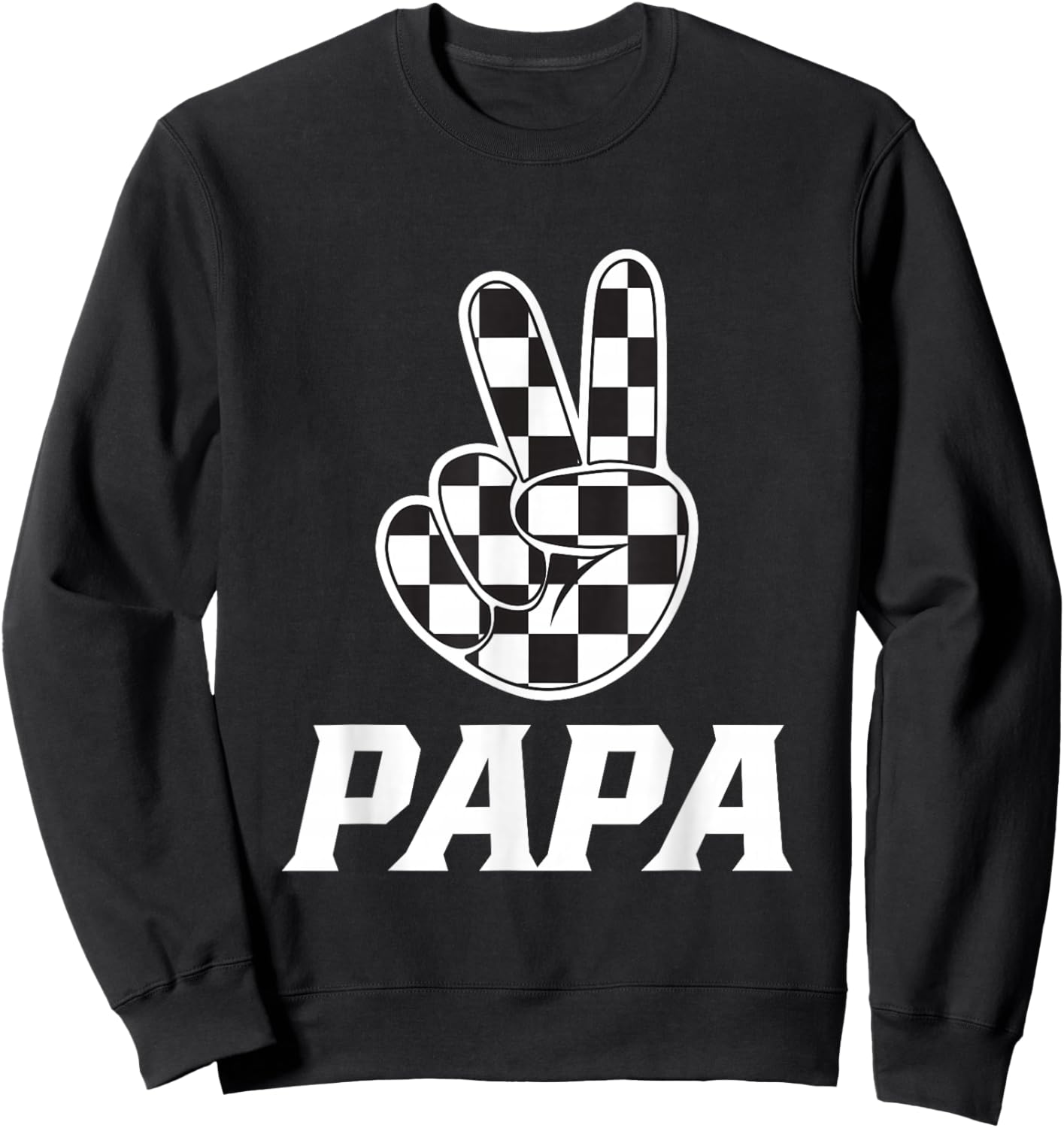 Papa Birthday Party Car Race Family Matching Pit Car Racing Sweatshirt - Sweatshirt | Black