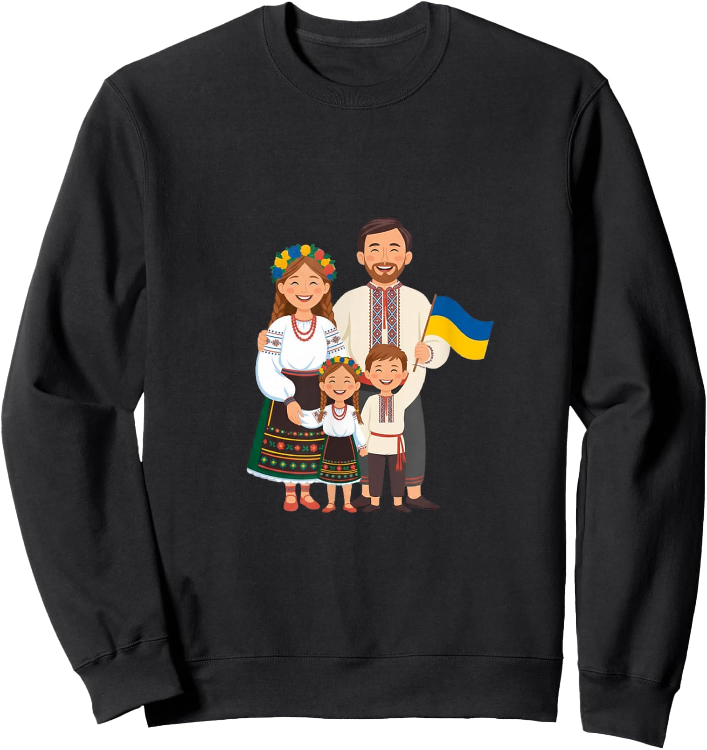Ukrainian Family Pride Folk Costume Heritage Roots Gift Sweatshirt - Sweatshirt | Black