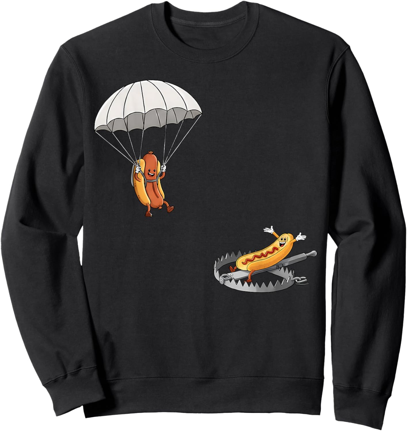 Hotdog High Dive Funny Carnival Food Men Women Sweatshirt - Sweatshirt | Black