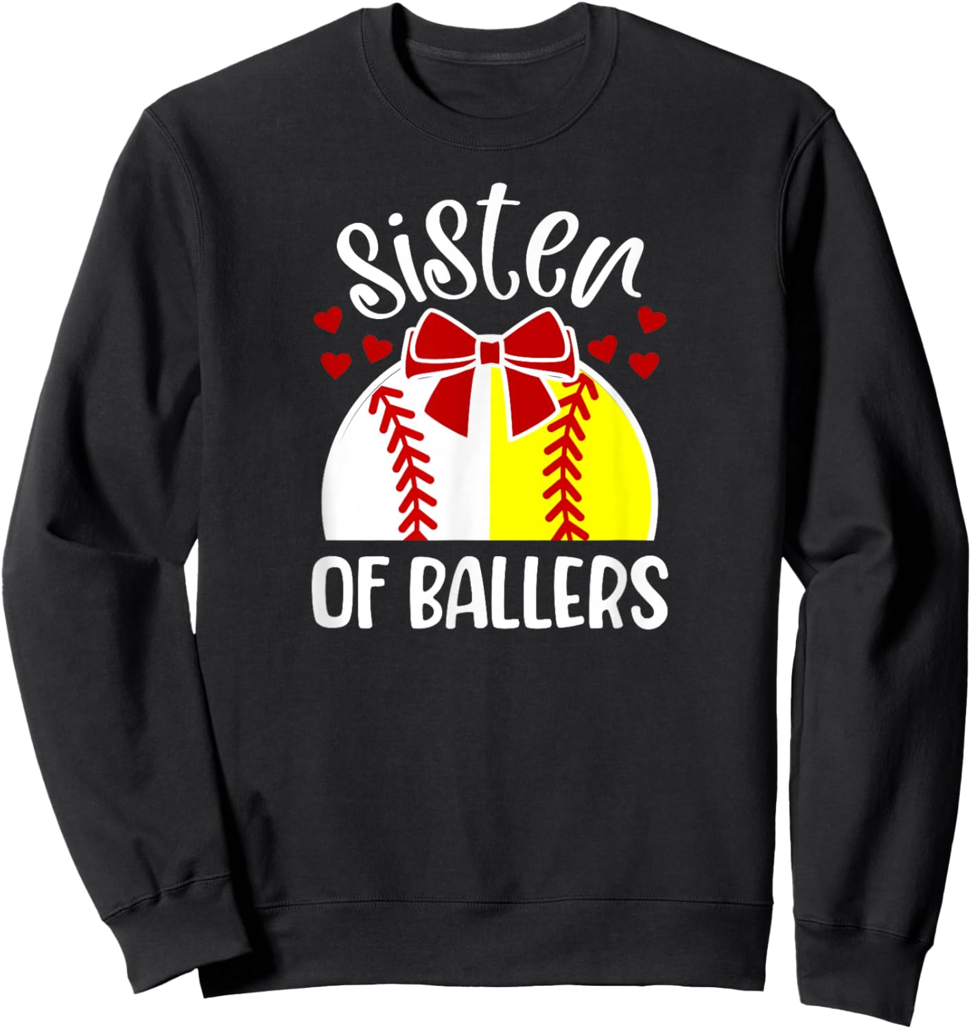 Sister Of Ballers Softball Baseball Sister Sweatshirt - Sweatshirt | Black