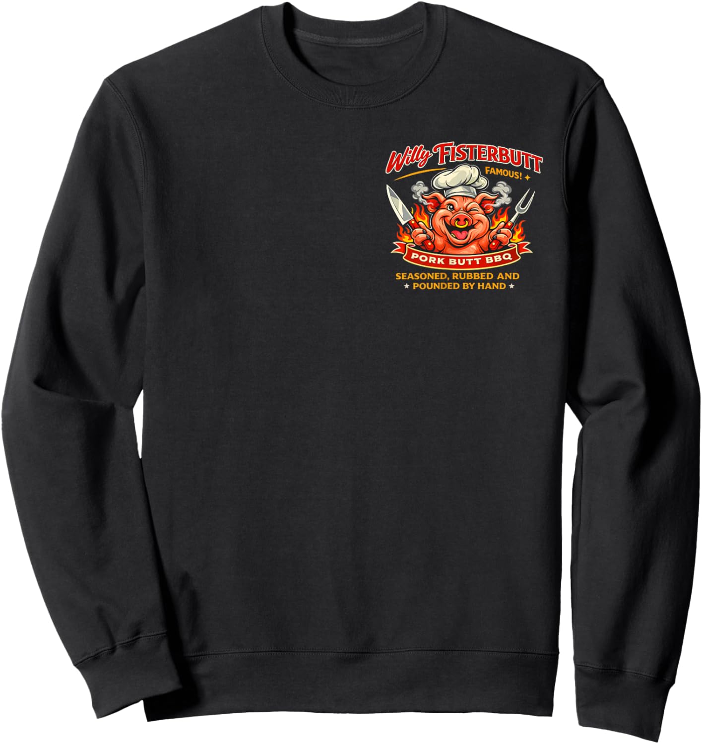 Willy Fisterbutt Famous Pork Barbecue Sweatshirt - Sweatshirt | Black