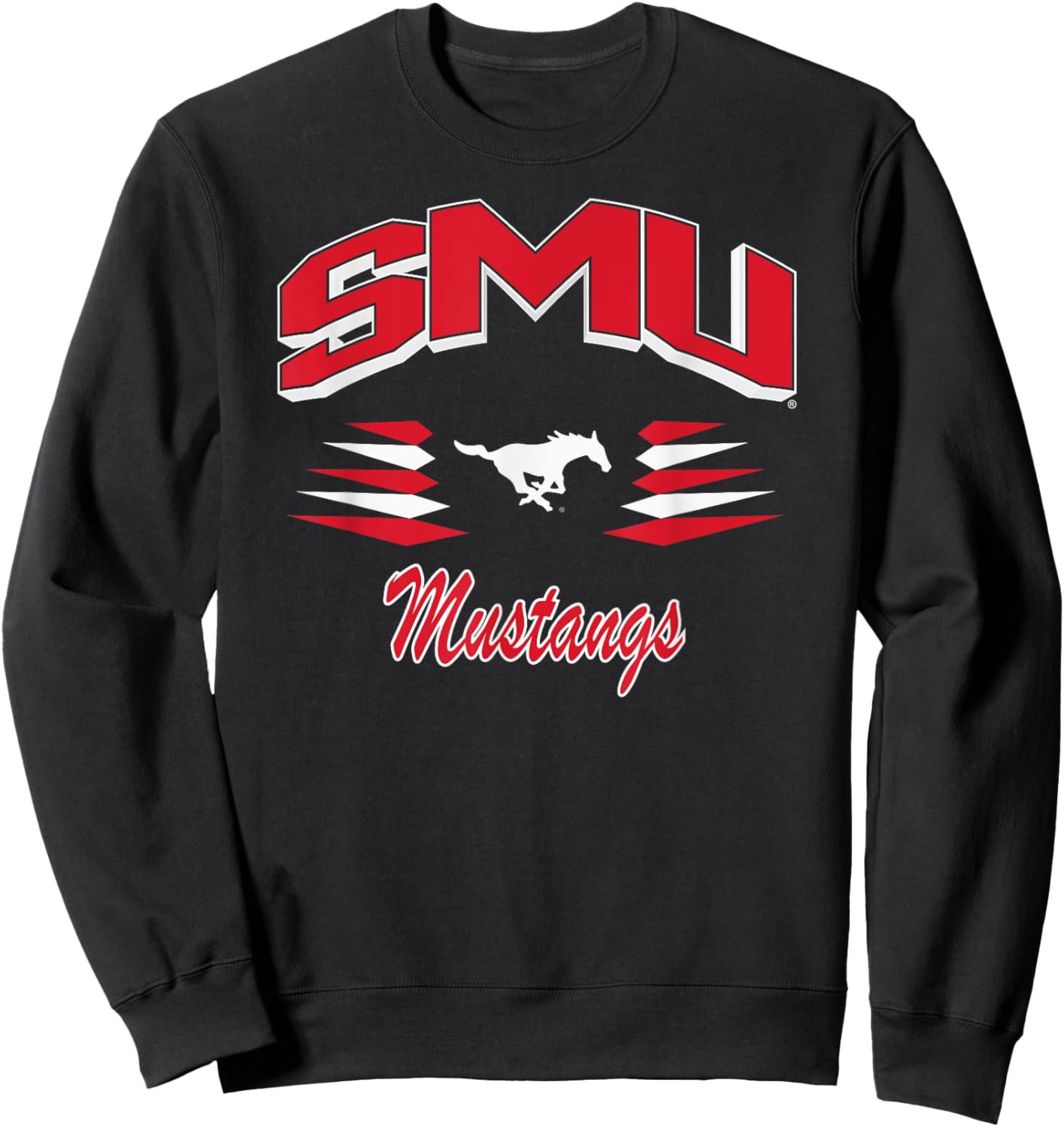 SMU Mustangs Retro Diamond Blue Officially Licensed Sweatshirt - Sweatshirt | Black