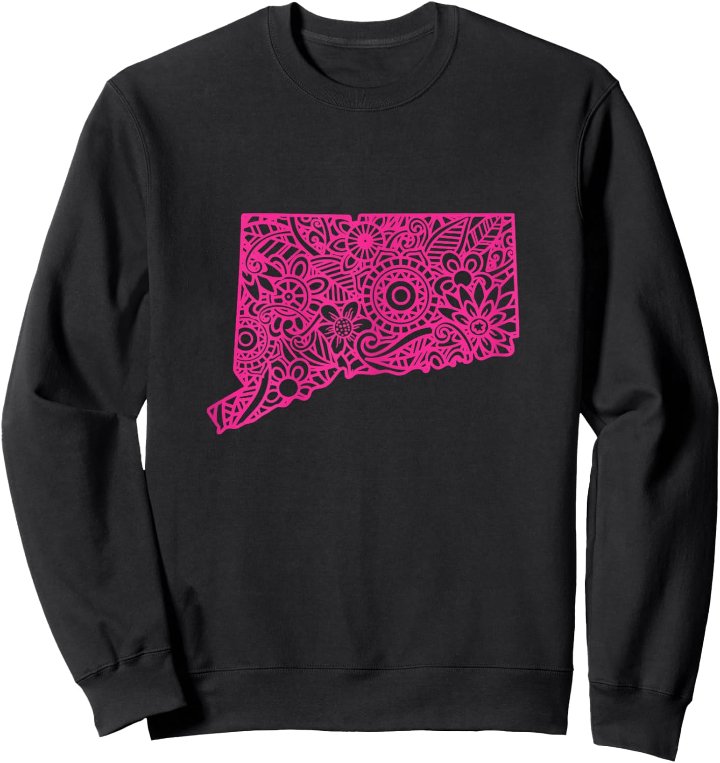 Connecticut Cute Connecticut Mandala Connecticut Sweatshirt - Sweatshirt | Black