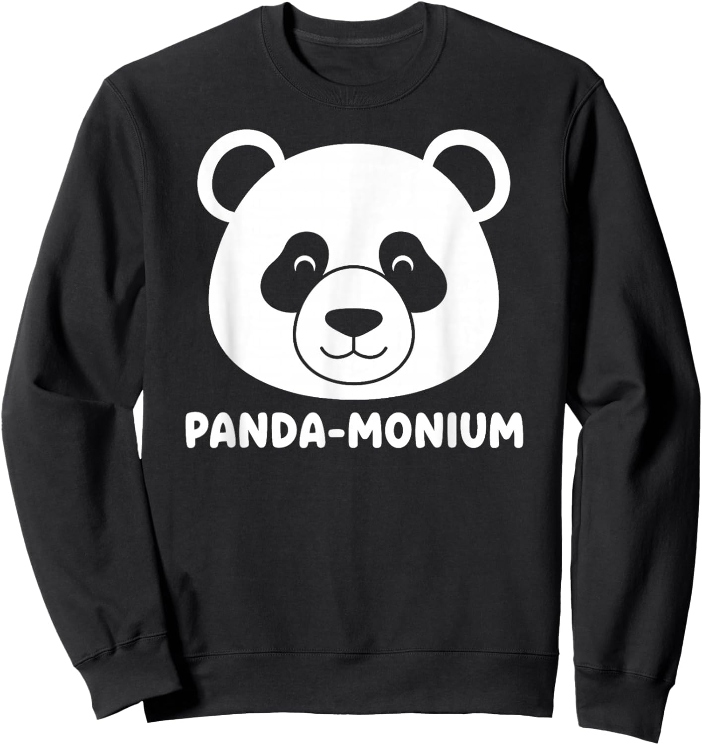 Panda Monium Funny Animal Pun Pandamonium Cute Bear Sweatshirt - Sweatshirt | Black
