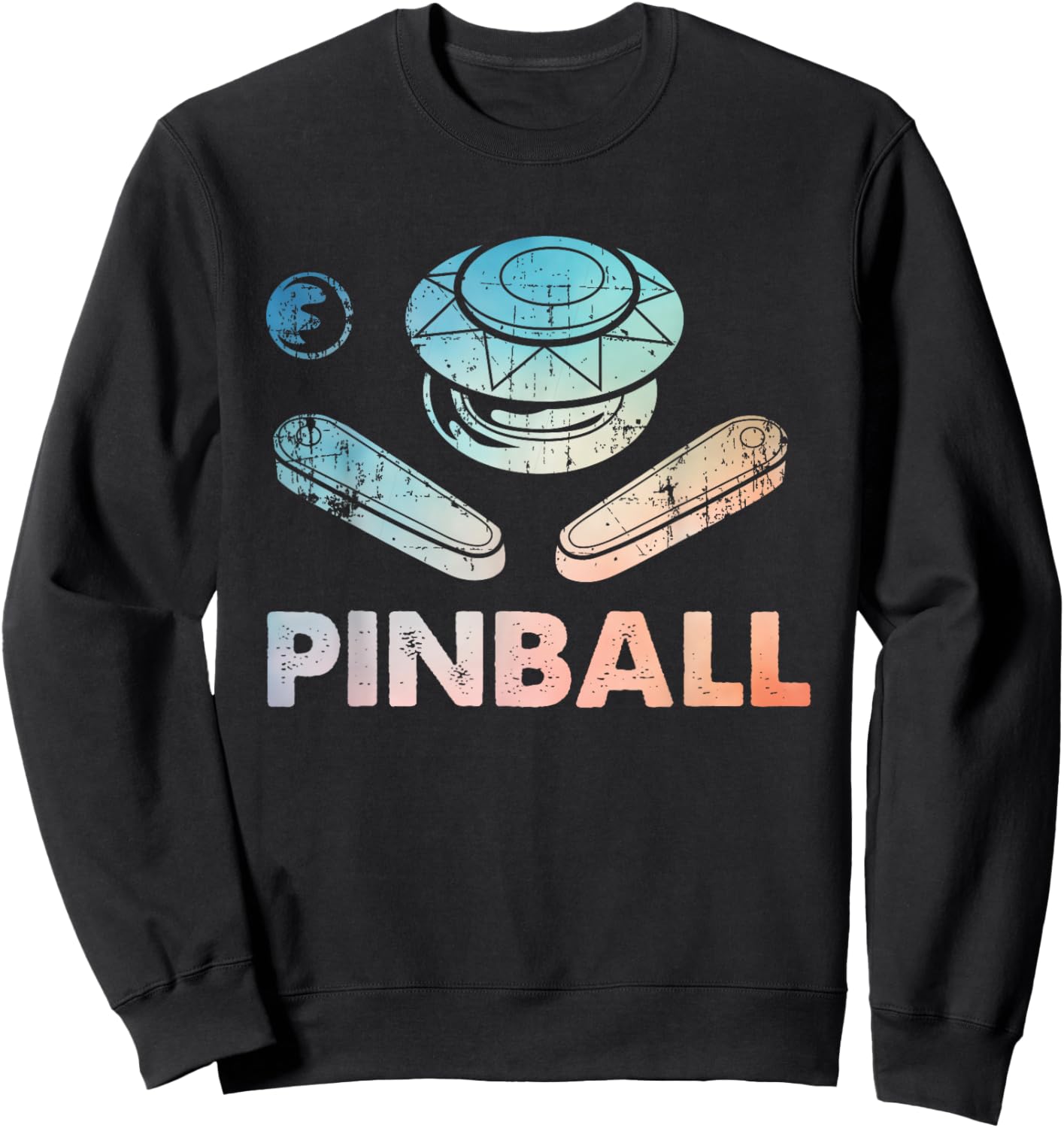 Vintage Pinball Funny Pinballer Machine Flipping Ball Lovers Sweatshirt - Sweatshirt | Black