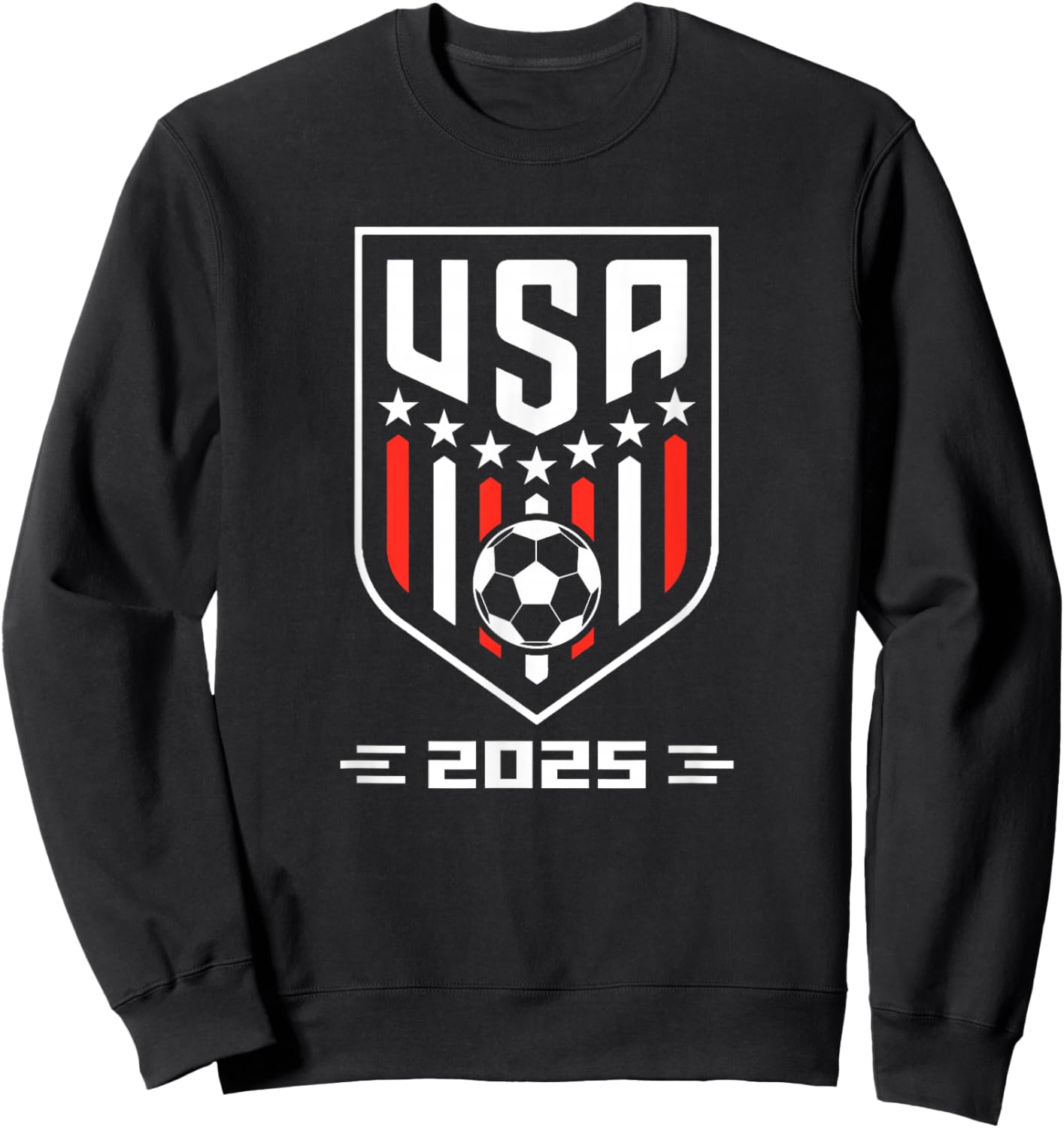 American Flag Soccer Team Boys Men Women Girls Soccer 2025 Sweatshirt - Sweatshirt | Black