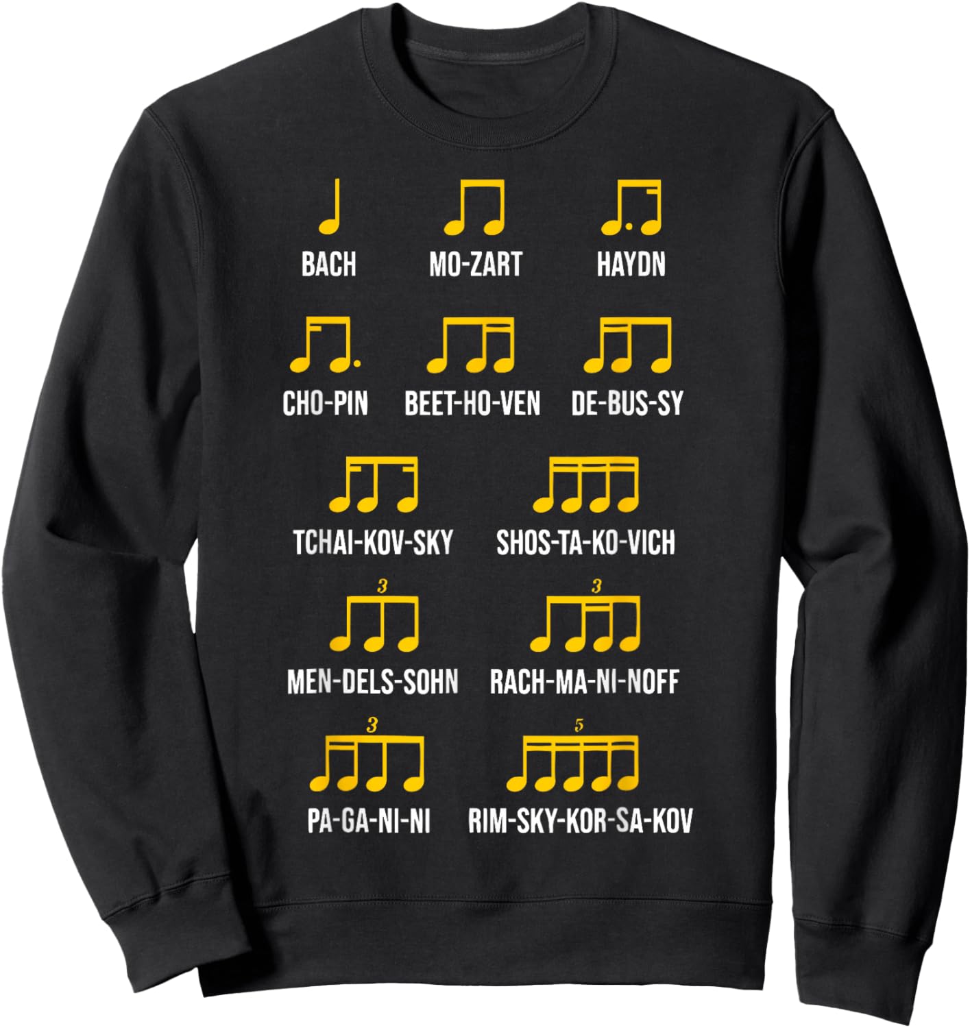 Composer Rhythm Music - Bach Mozart Beethoven Chopin Sweatshirt - Sweatshirt | Black