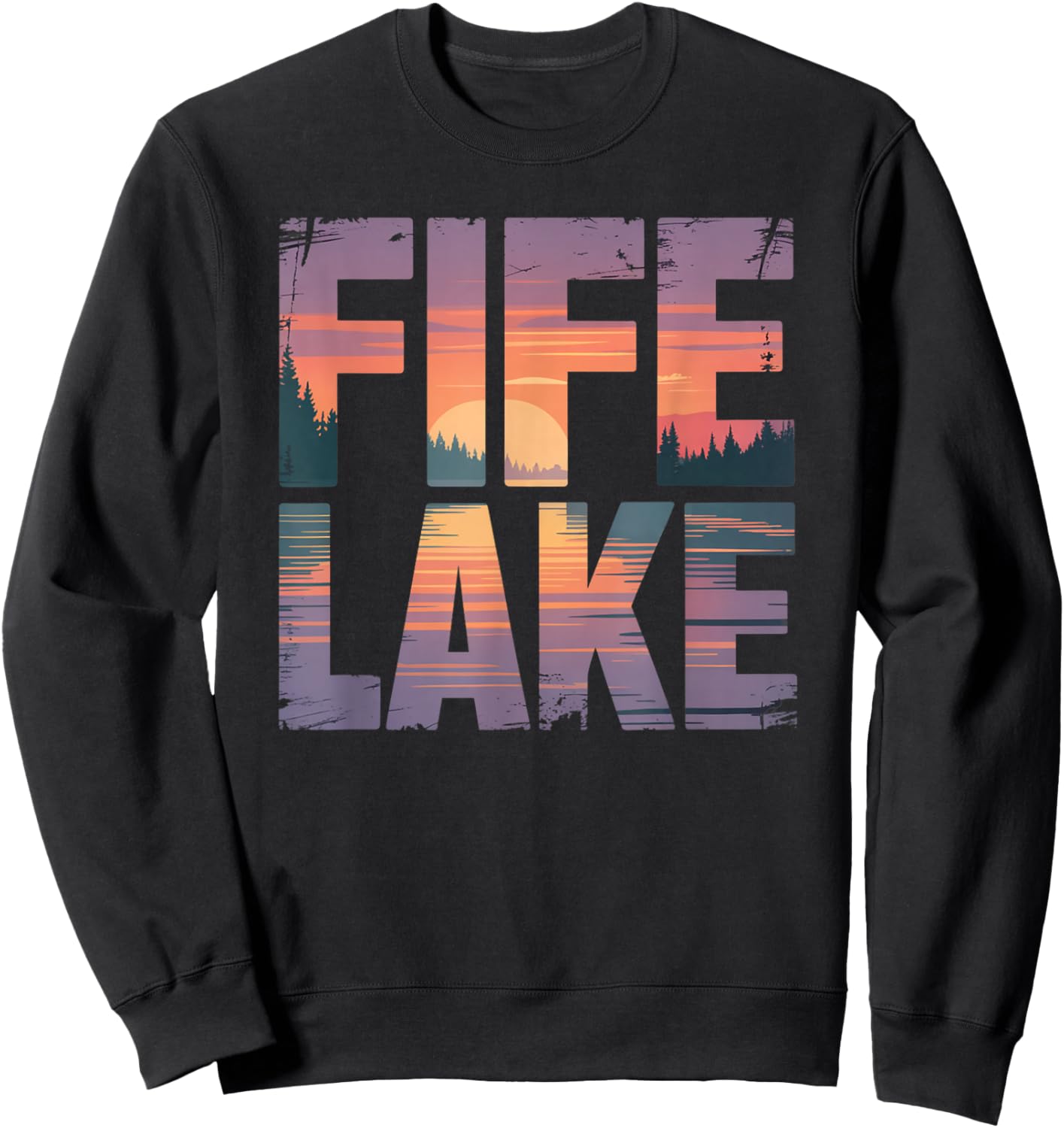Fife Life Fife Lake Sunset Up North Michigan MI Sweatshirt - Sweatshirt | Black