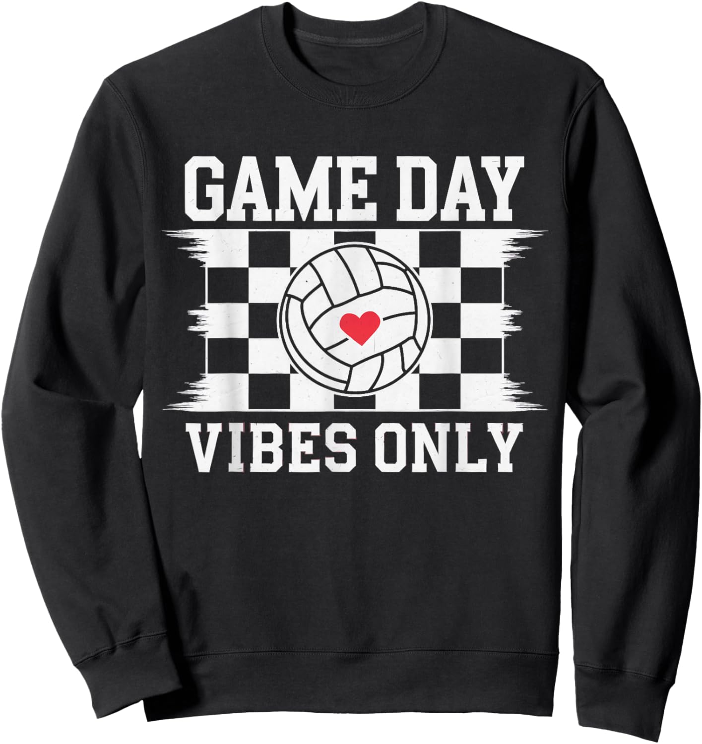 Groovy Volleyball Women Girls Volleyball Game Day Vibes Sweatshirt - Sweatshirt | Black