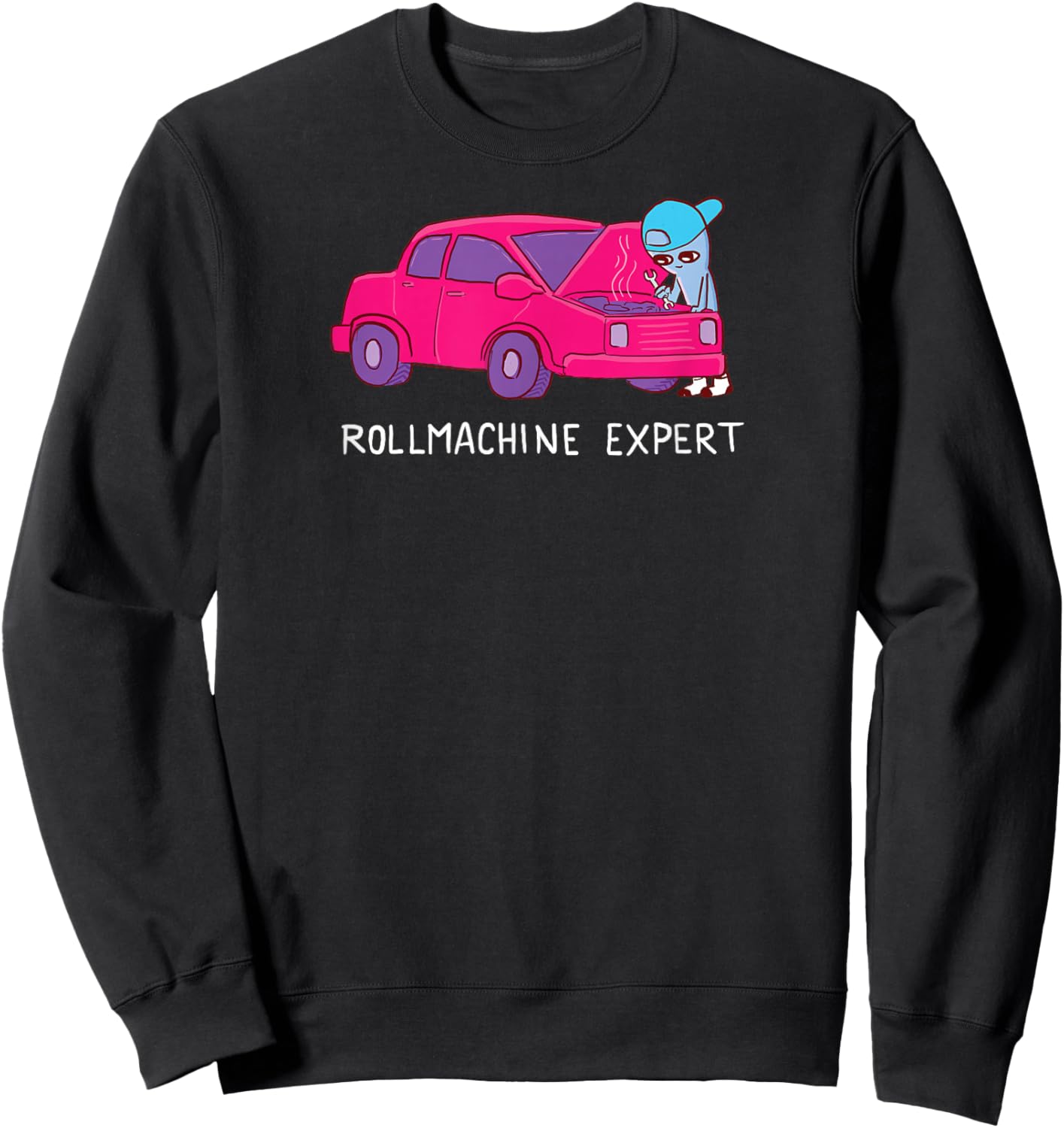 Threadless Nathan W. Pyle Rollmachine Expert Graphic Sweatshirt - Sweatshirt | Black