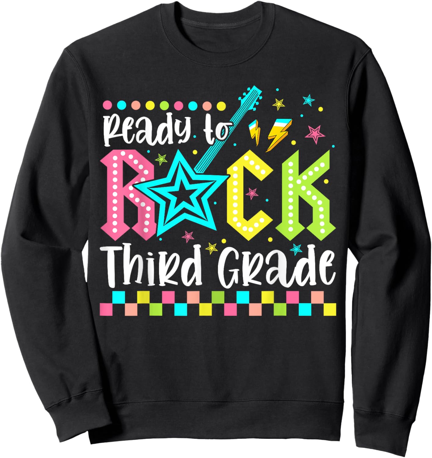 Ready To Rock Third Grade Back To School 3rd Grade Boys Kids Sweatshirt - Sweatshirt | Black