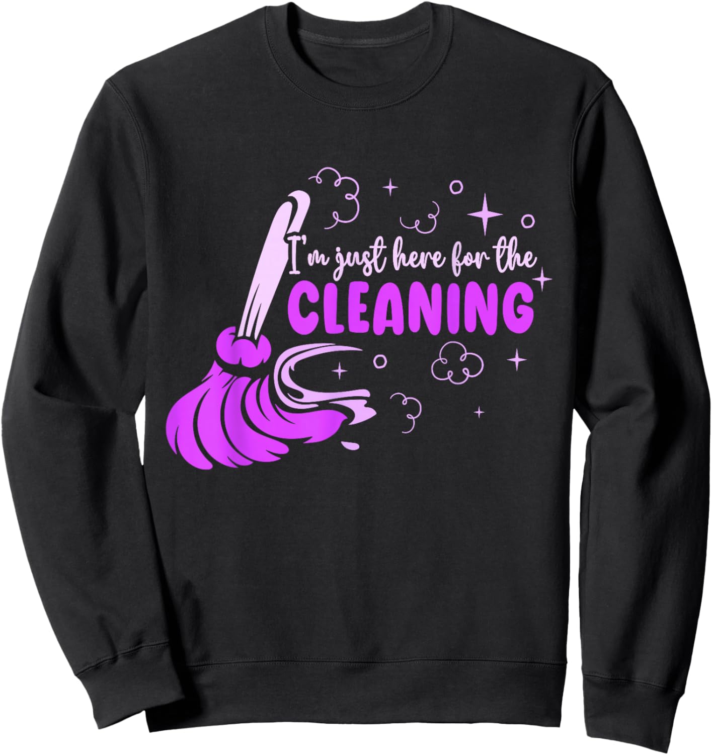 Housekeeping Manager Housekeeper Gift , Women's Adults, Black, Small, Short Sleeve, , , Letter Print, Household, Modern, Casual, All Seasons, Vacuum Cleaner Theme Sweatshirt - Sweatshirt | Black