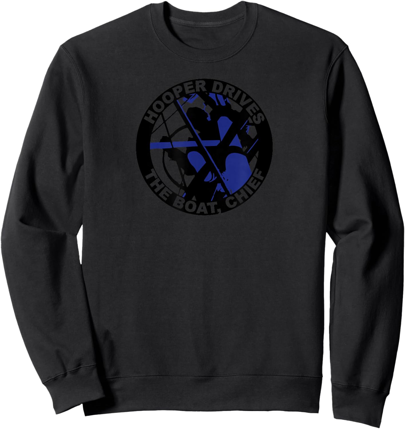 Hooper Drives The Boat Chief - Jaws Sweatshirt - Sweatshirt | Black