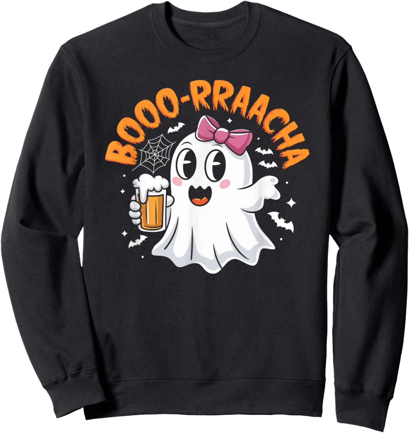 Boo-Racha Cute Ghost Beer Party Funny Halloween Costume Sweatshirt - Sweatshirt | Black