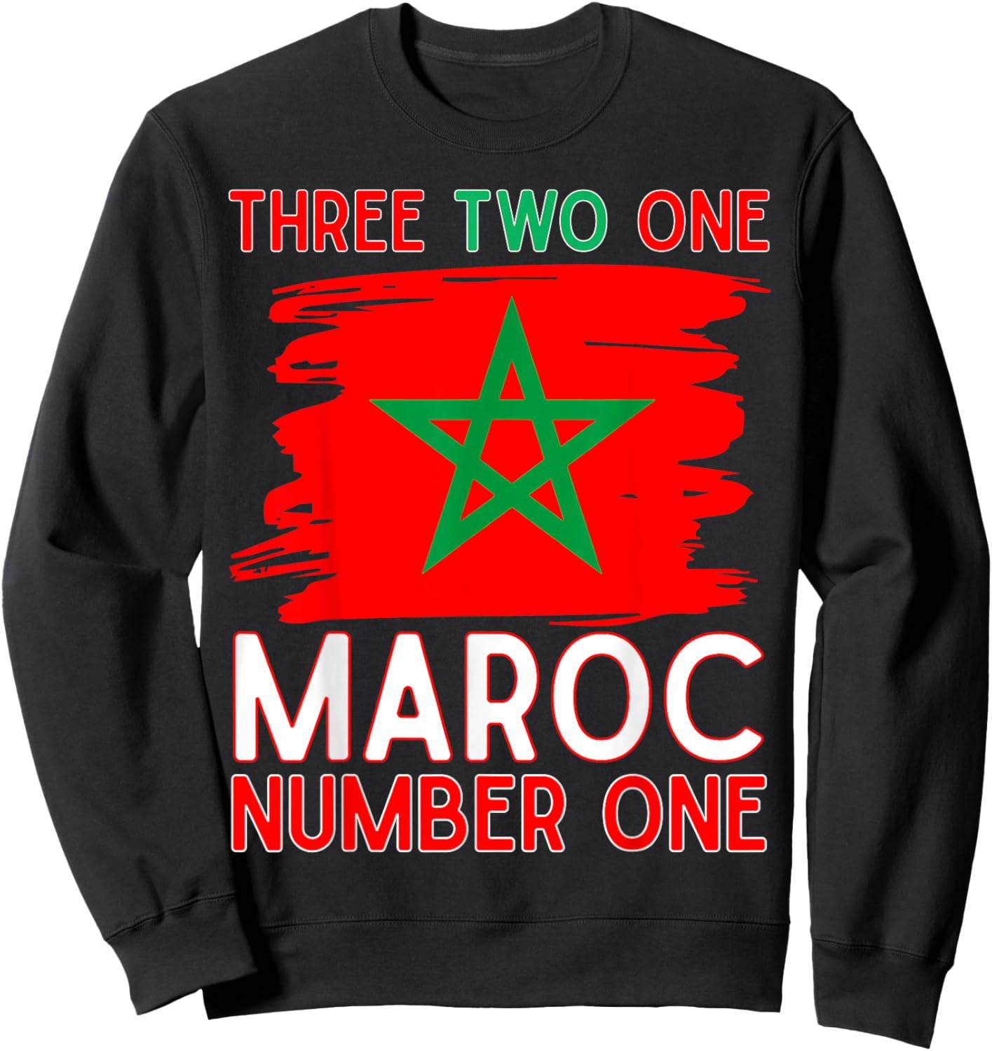 Drapeau du Maroc Supporter de Football marocain pour Homme, Femme, Enfant Sweatshirt - Sweatshirt | Black