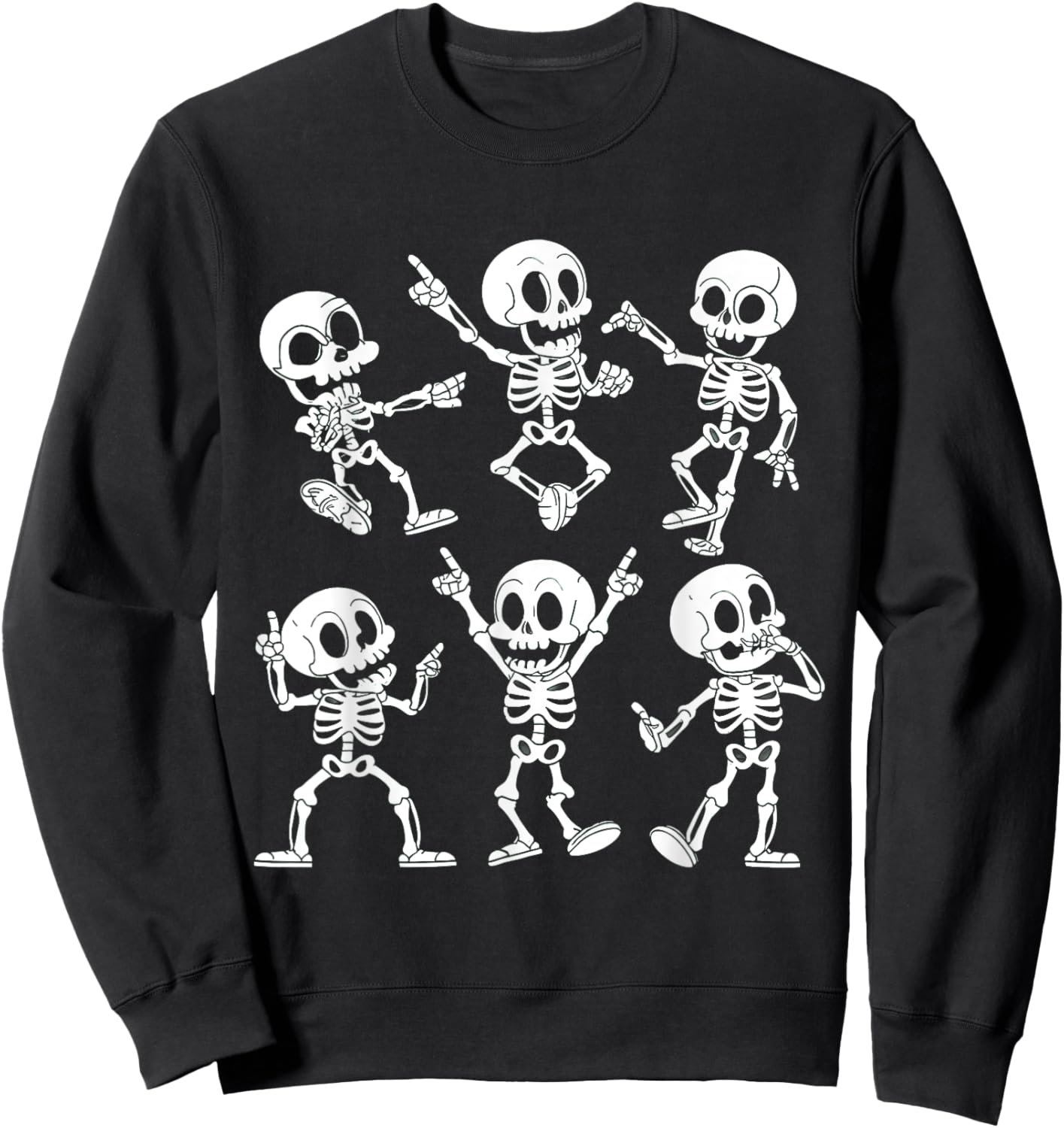 Dancing Skeletons Cute Funny Halloween Skeleton Dance Sweatshirt - Sweatshirt | Black