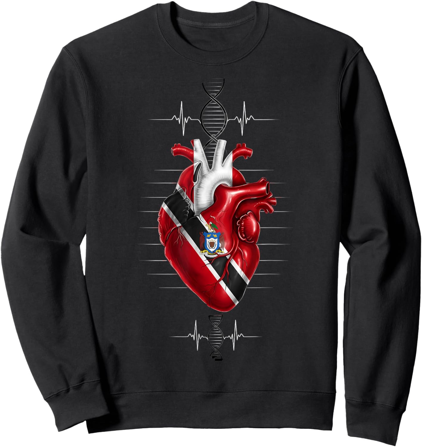 Trinidad and Tobago Flag Trini Flag Roots Trinidadian Sweatshirt - Sweatshirt | Black