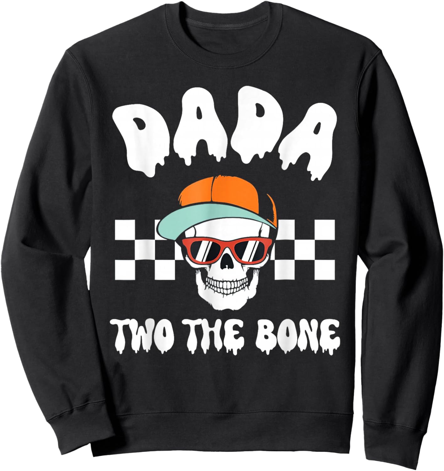 Dada Two The Bone Skeleton Halloween 2nd Birthday Gigi Sweatshirt - Sweatshirt | Black