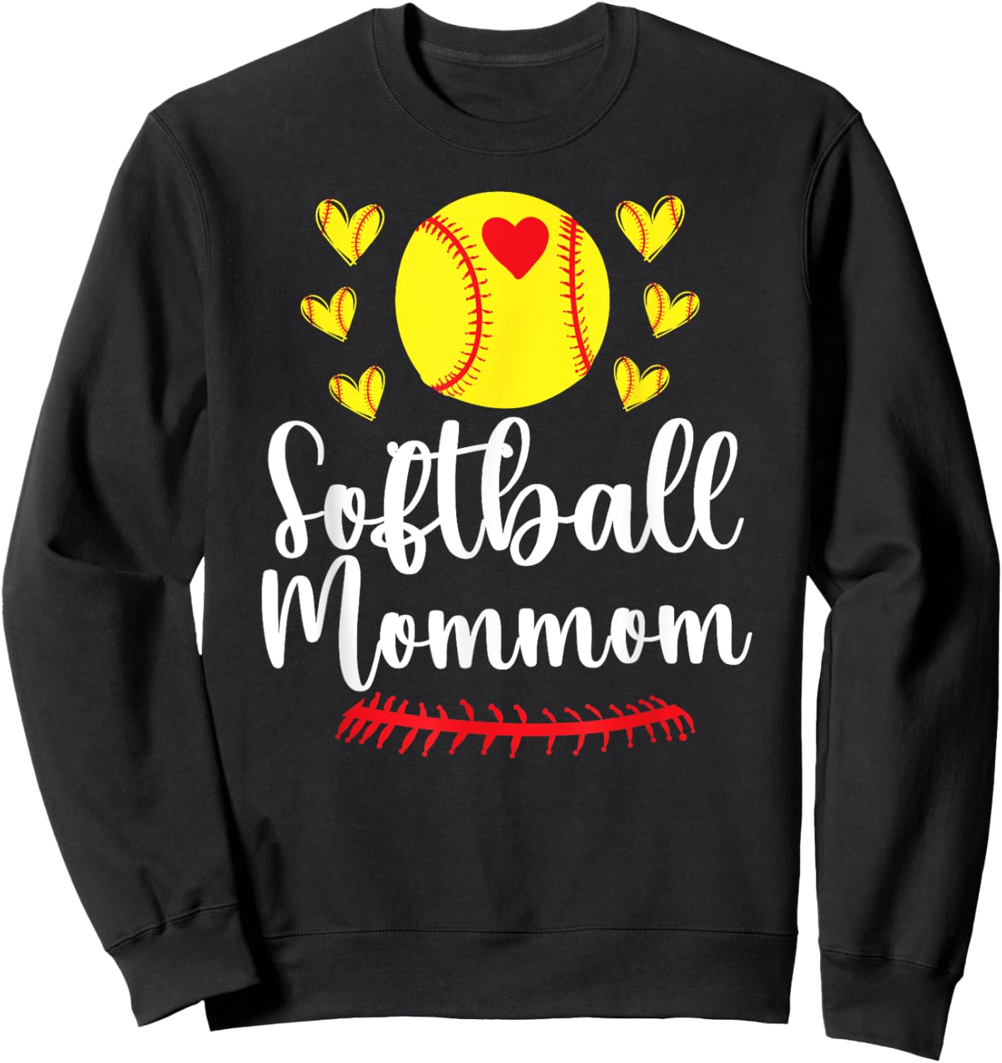 Softball Mommom Of A Softball Player Mommom Sweatshirt - Sweatshirt | Black