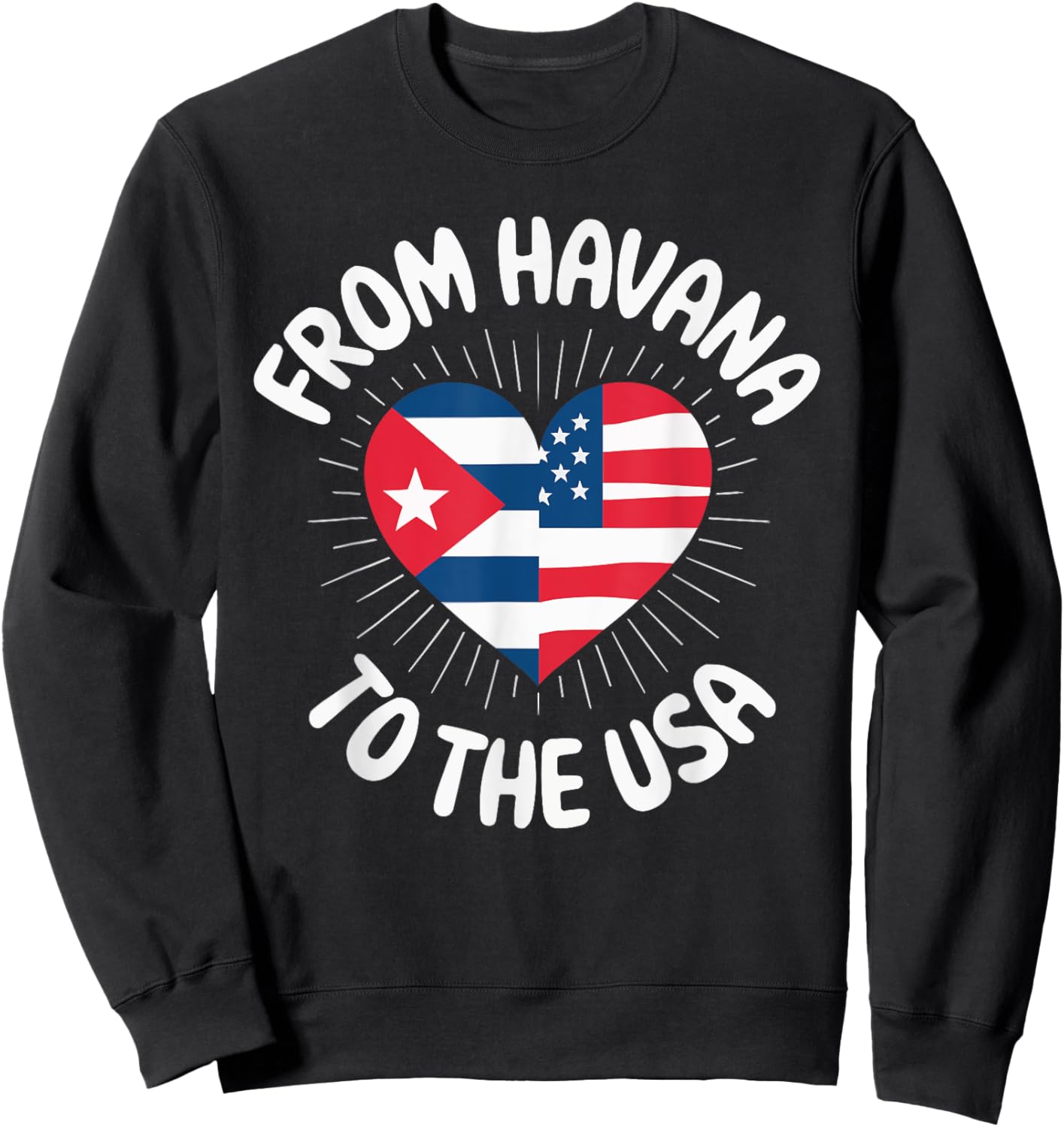 Half Cuban Half American Country USA Flag Cuba America Sweatshirt - Sweatshirt | Black