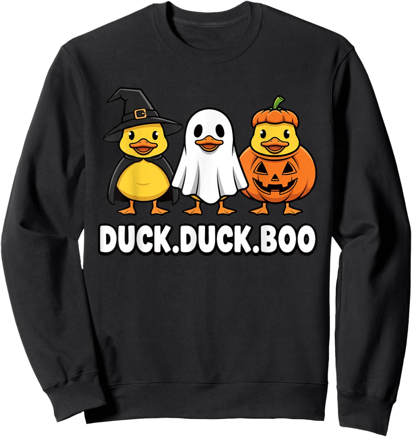 Duck Boo Halloween Ducks Witch Ghost Pumpkin Family Matching Sweatshirt - Sweatshirt | Black