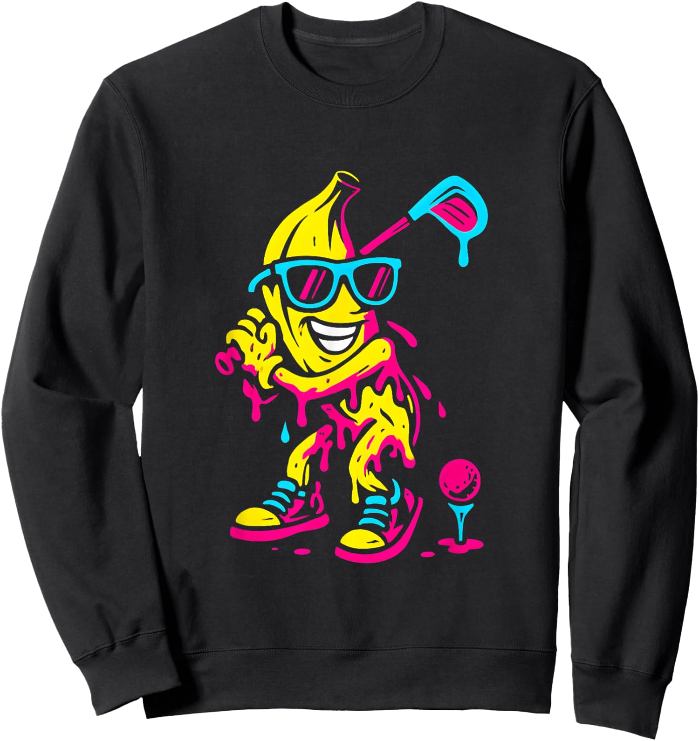 Banana Golf Drip Funny Kids Youth Boys Girls Sweatshirt - Sweatshirt | Black