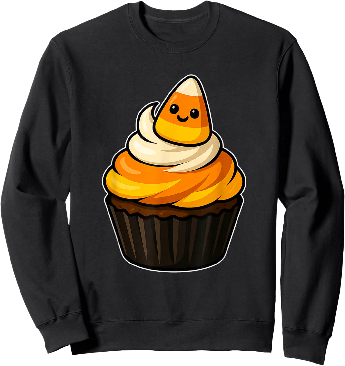 Candy Corn Cupcake Sweatshirt - Sweatshirt | Black