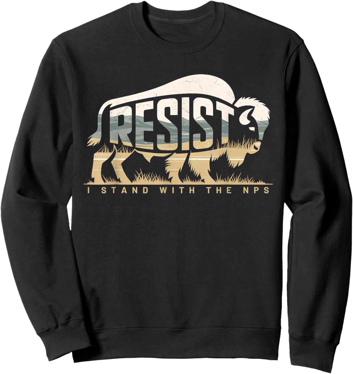 Resist, I Stand With The NPS National Park Support Sweatshirt - Sweatshirt | Black