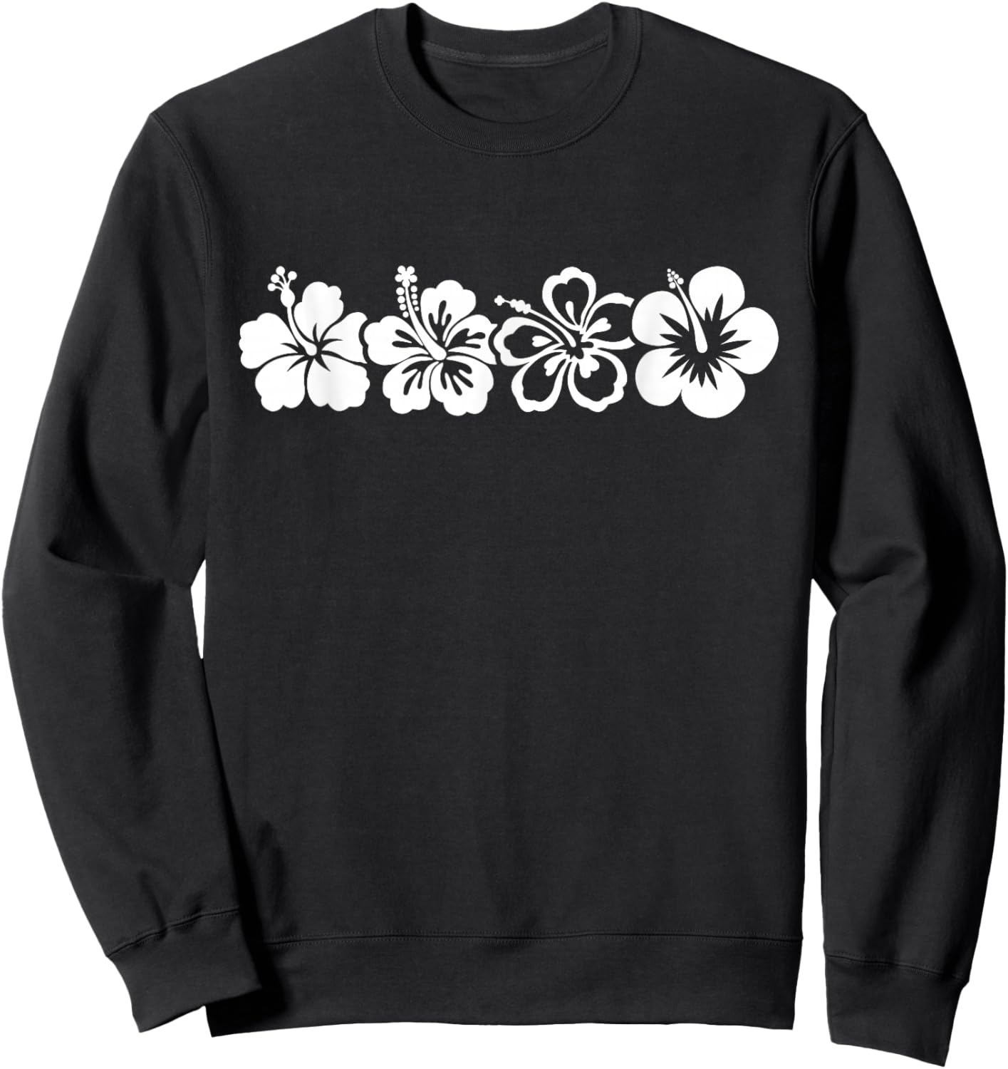 Hawaiian Aloha Hibiscus Flower Hawaii Surfer Kids Girls Sweatshirt - Sweatshirt | Black