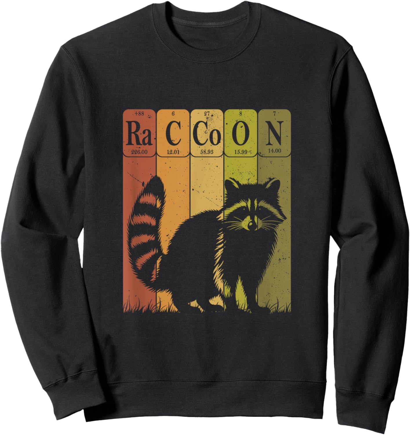 Raccoon Periodic Table of Elements Shirt Chemistry Racoon Sweatshirt - Sweatshirt | Black