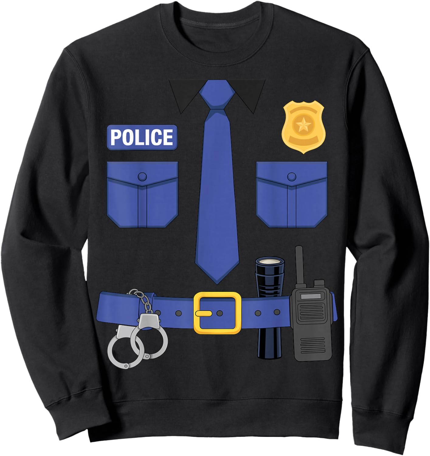 Police Officer Uniform Costume Halloween Sweatshirt - Sweatshirt | Black