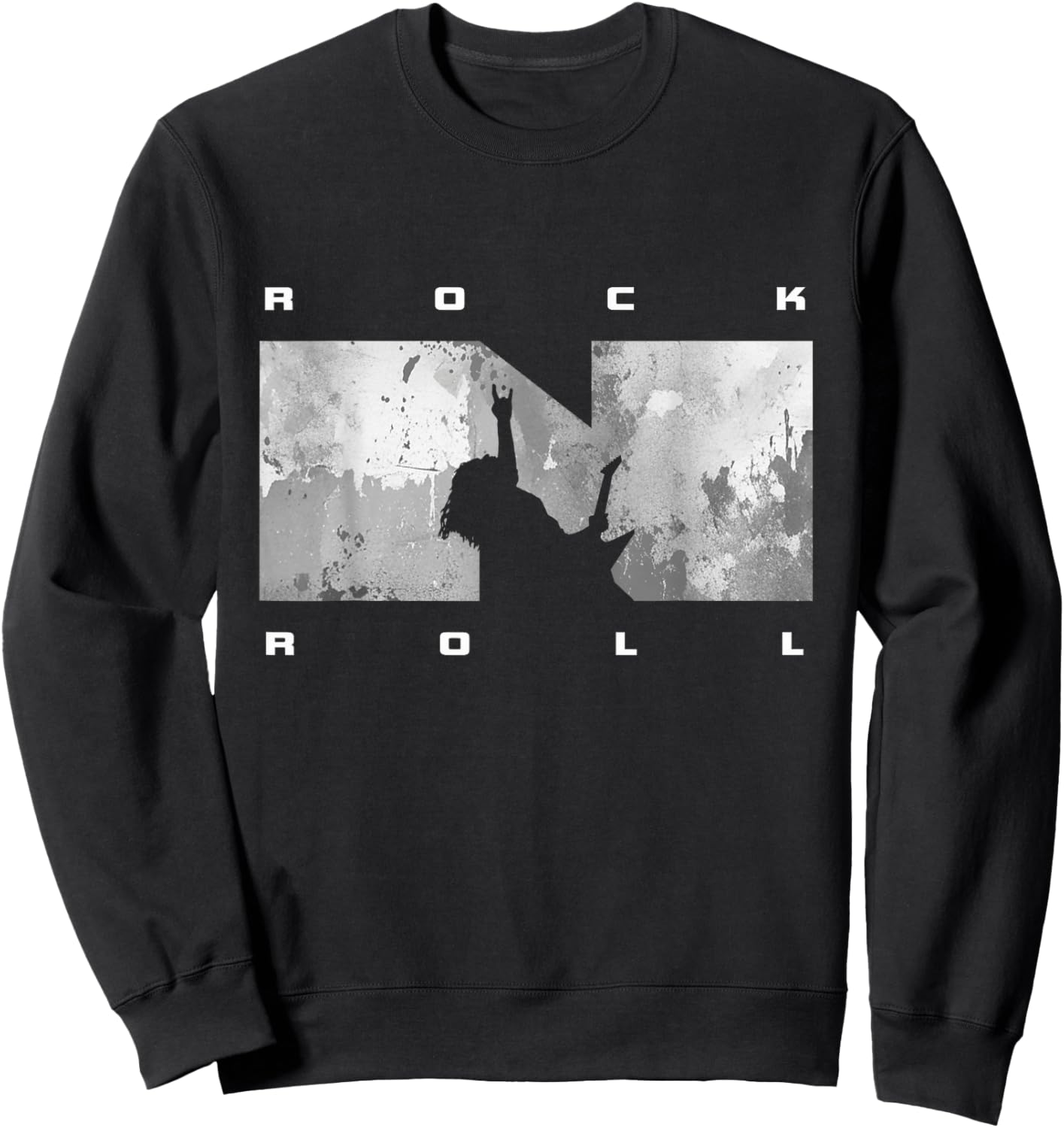 Rock N Roll Guitar Sweatshirt - Sweatshirt | Black