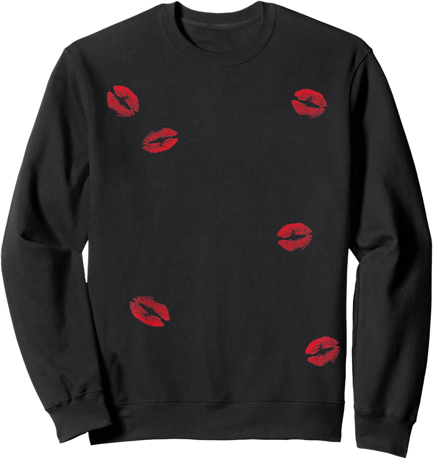 Kissed with Love: Playful and Flirty Lipstick Kisses Sweatshirt - Sweatshirt | Black