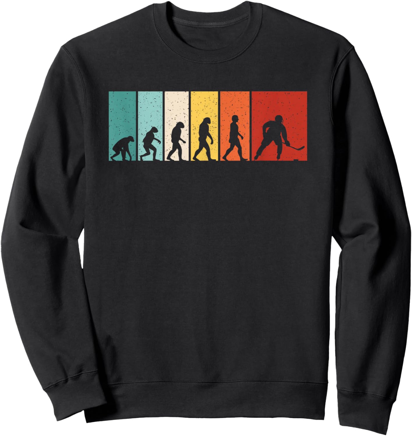 Hockey Evolution Retro Ice Hockey Player Men Boys Sweatshirt - Sweatshirt | Black