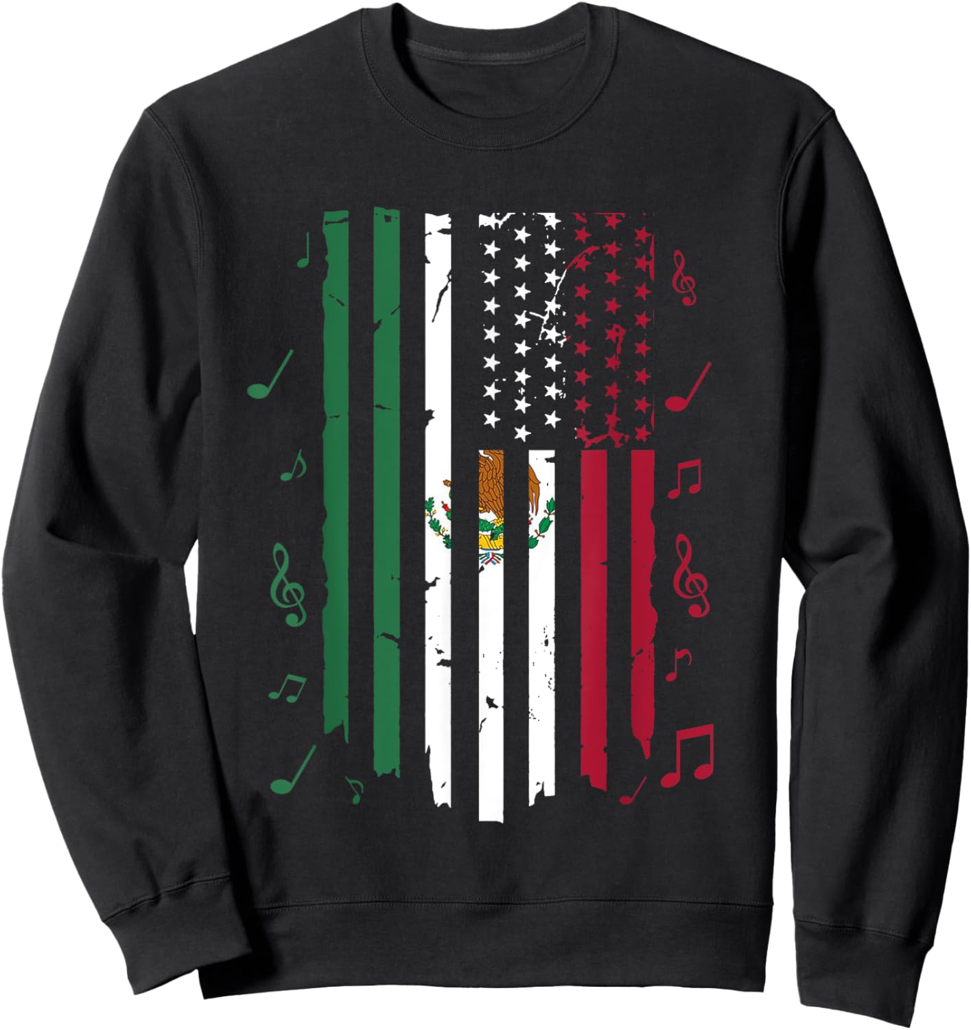 Mexico US Flag Patriot Mexican Flag American Flag Sweatshirt - Sweatshirt | Black