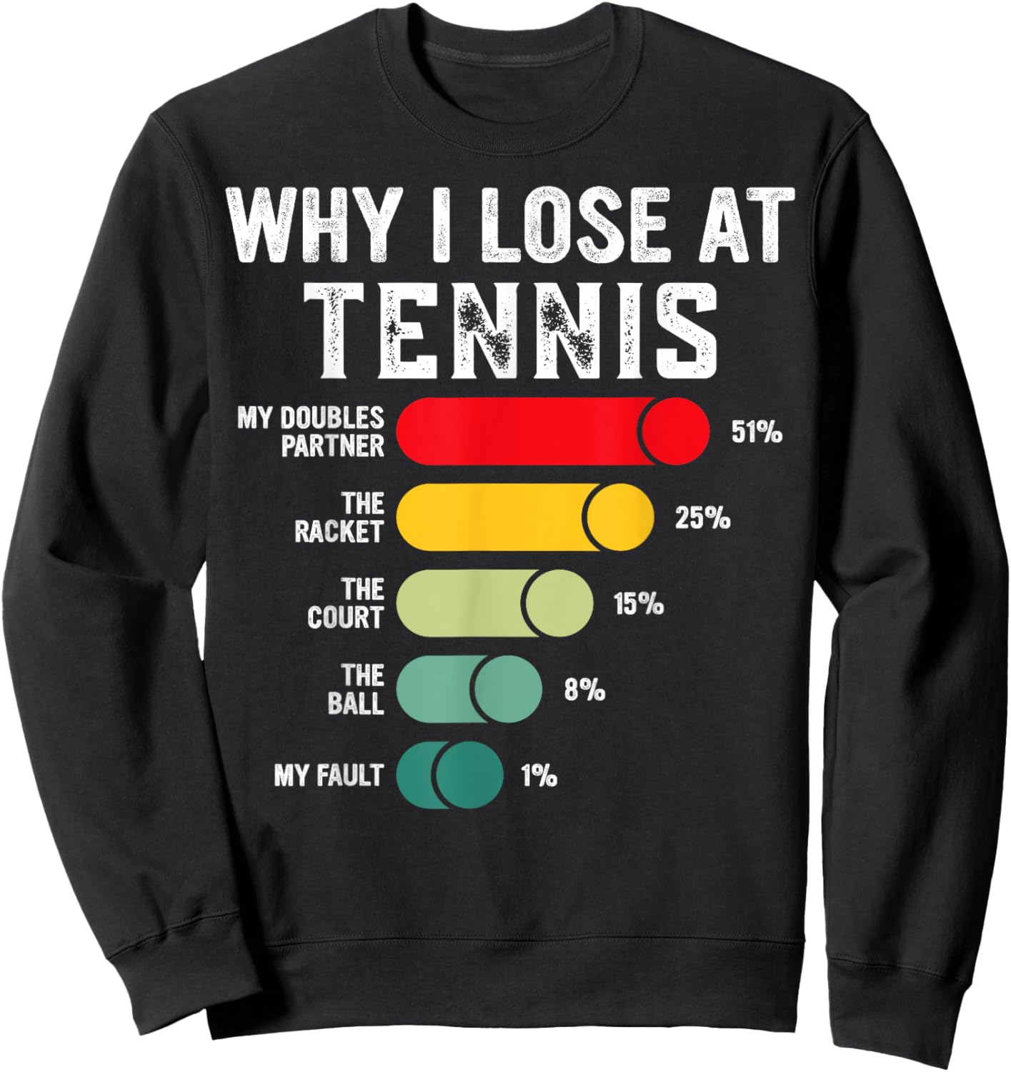 Why I Lose At Tennis Humor Tennis Player Lover Quote Sweatshirt - Sweatshirt | Black