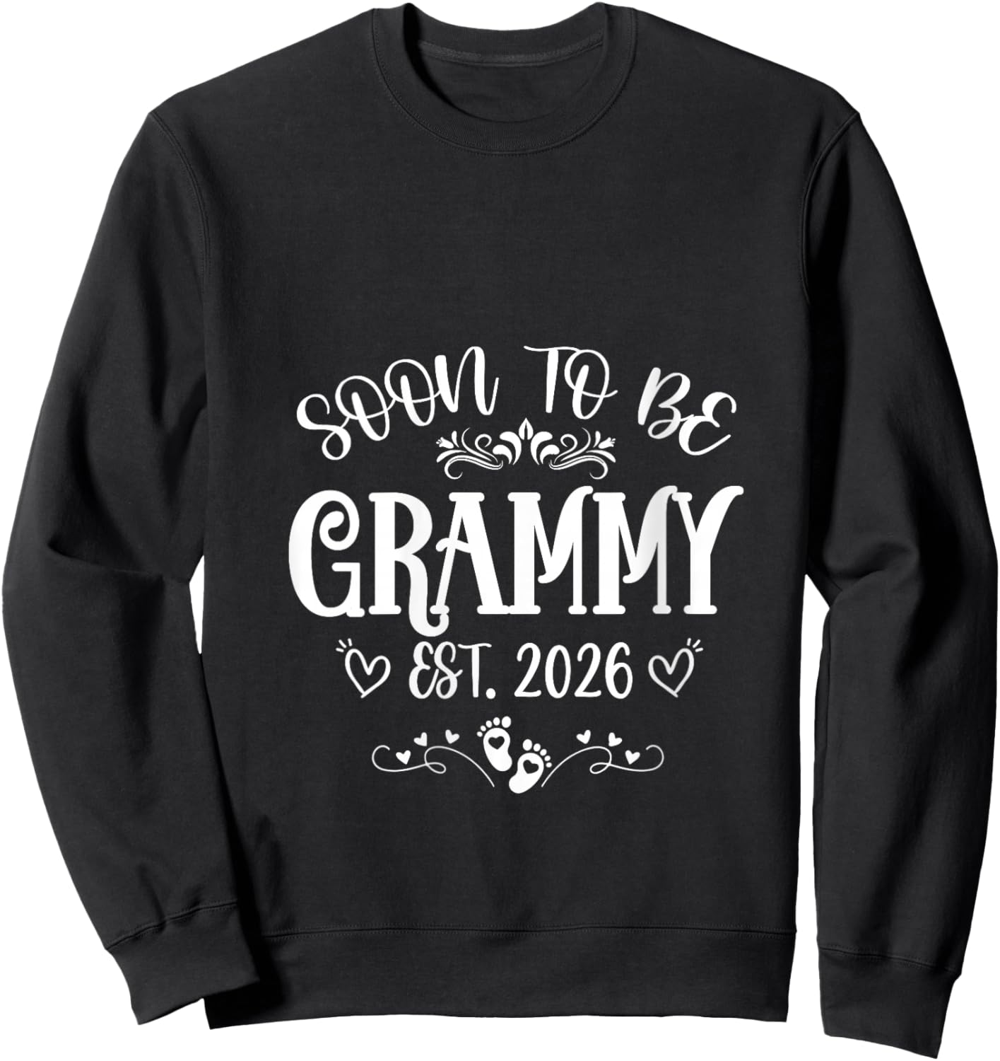 Women's Soon to Be Grammy Est 2026 First Time Mom Mother's Day V-Neck Sweatshirt - Sweatshirt | Black