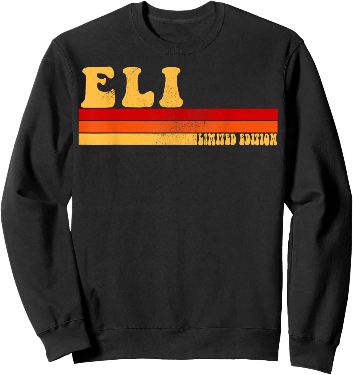 ELI Name Personalized Idea Men Retro Vintage ELI Sweatshirt - Sweatshirt | Black