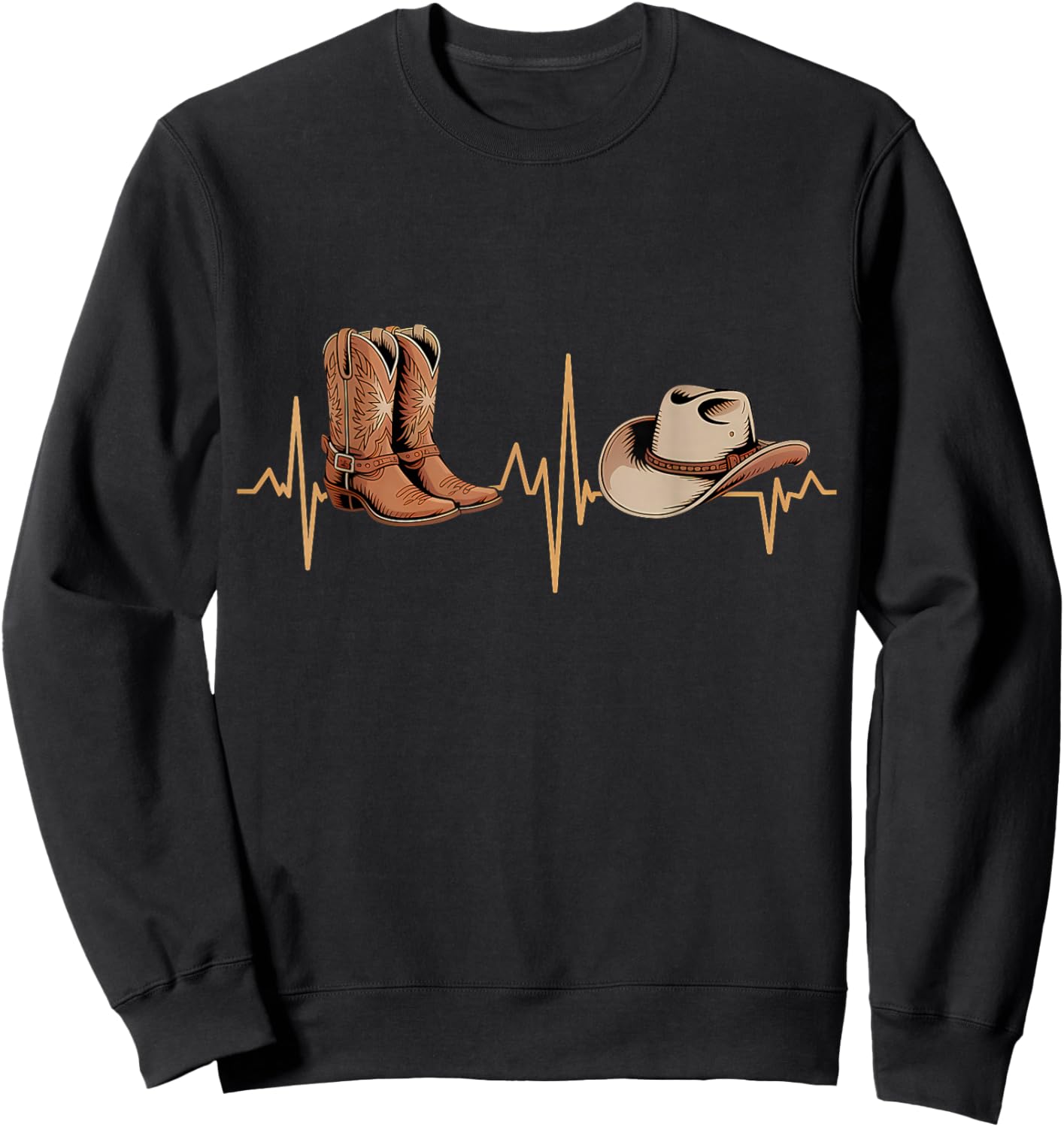 Line Dance Herzschlag EKG Line Dancing Sweatshirt - Sweatshirt | Black