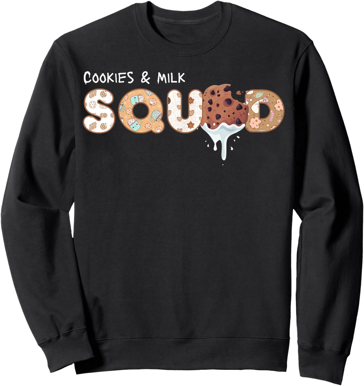 Cookies Squad 1st Birthday Milk Party Family Matching Sweatshirt - Sweatshirt | Black