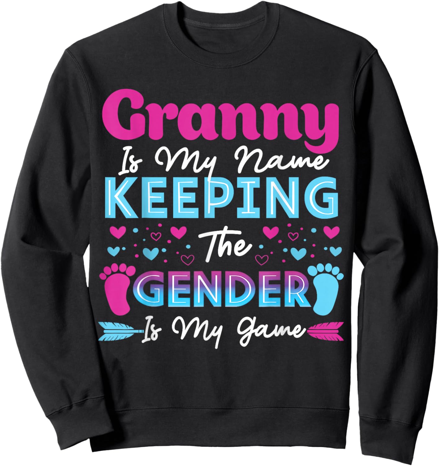 Keeper of The Gender Granny Baby Shower Gender Reveal Sweatshirt - Sweatshirt | Black