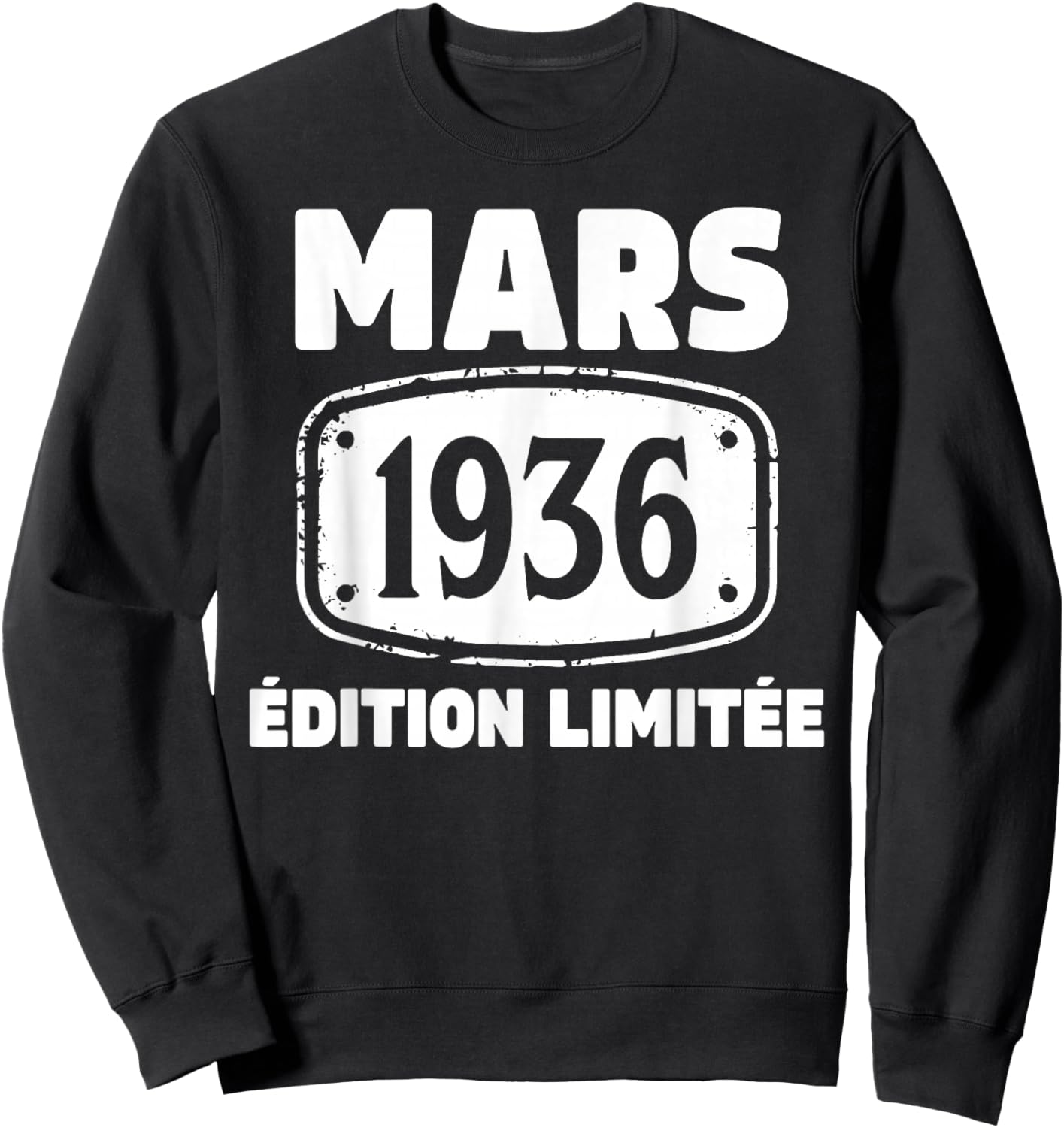 90 Ans Homme 1936 Anniversaire Mars 90 Ans Homme 1936 Sweatshirt - Sweatshirt | Black