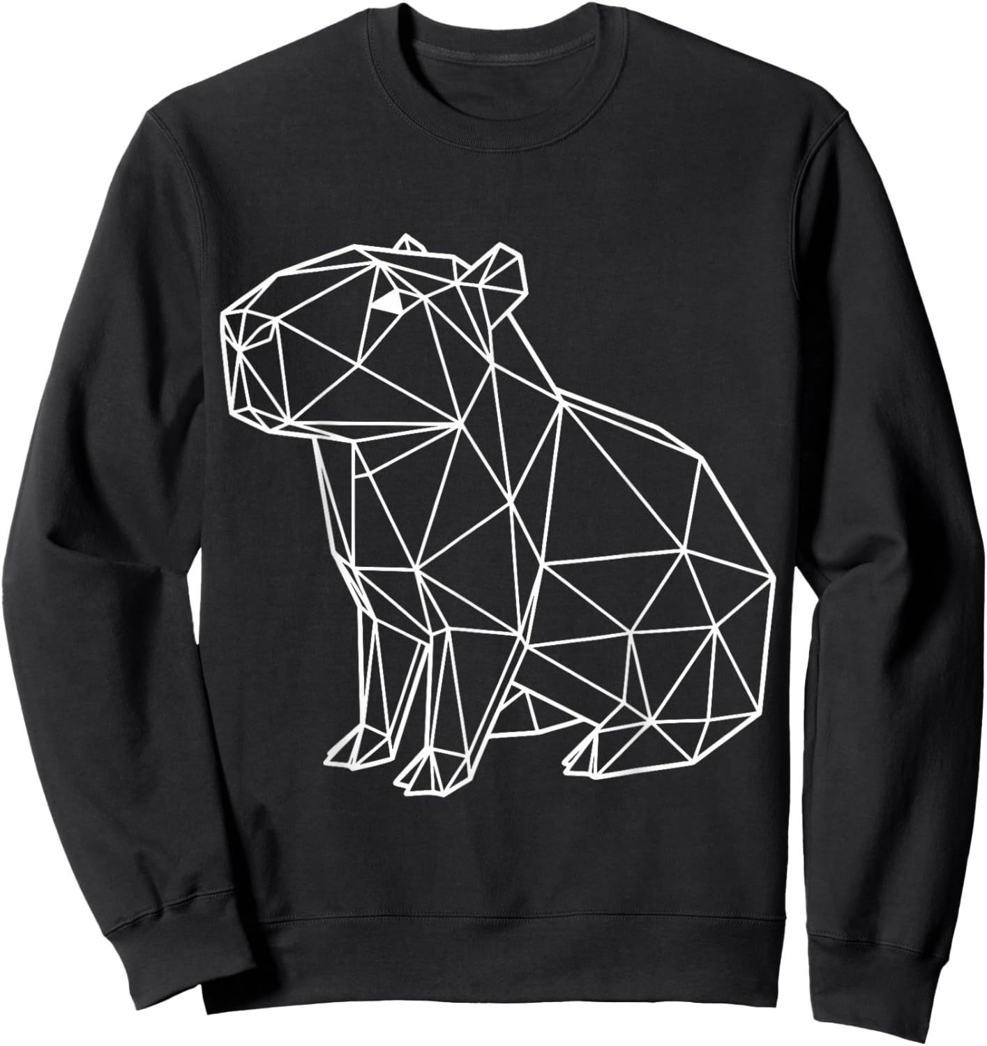 Geometrische Capybara White Line Minimalistisches Tier Sweatshirt - Sweatshirt | Black