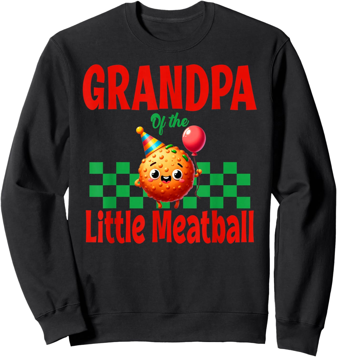 Little Meatball Italian 1st Birthday Boy Sweatshirt - Sweatshirt | Black