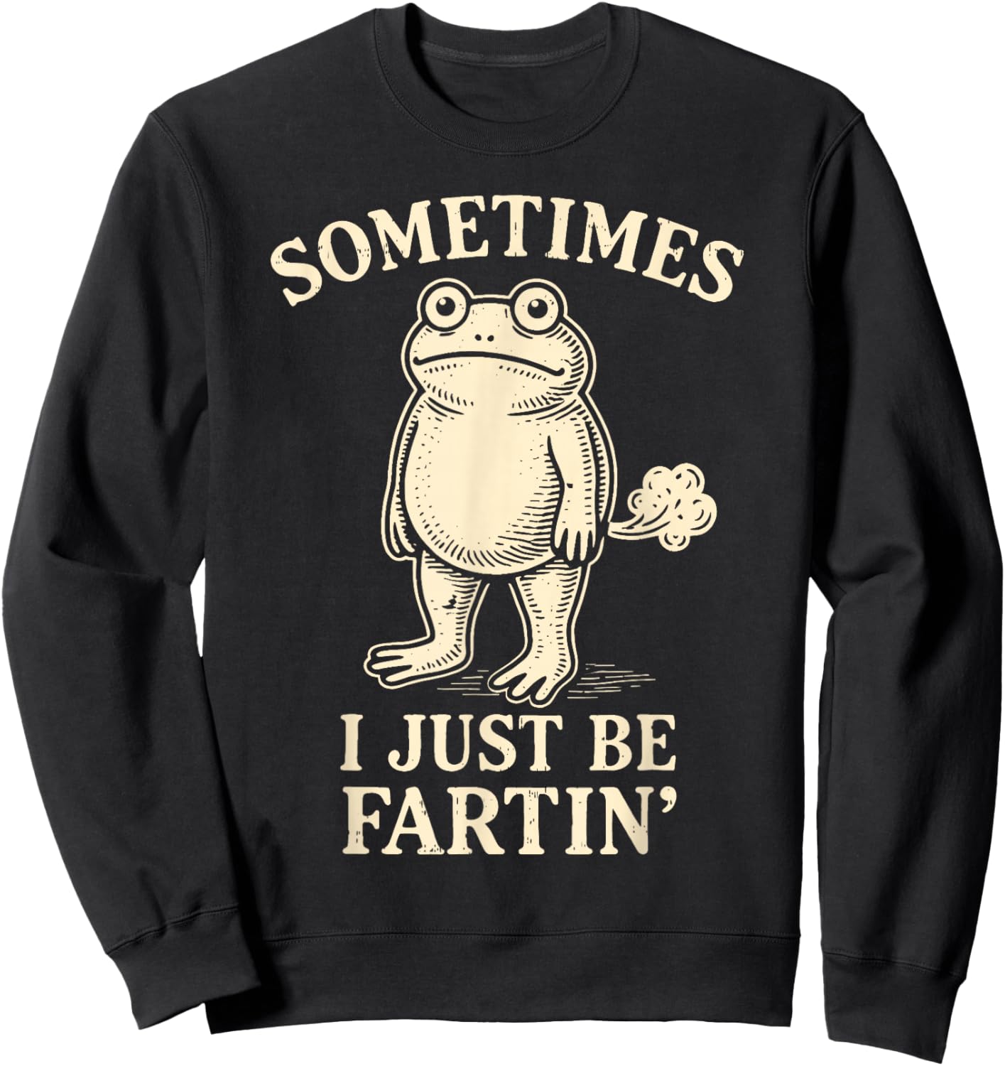 Sometimes I Just Funny Fartin' Frog Meme Funny Adult Humor Sweatshirt - Sweatshirt | Black