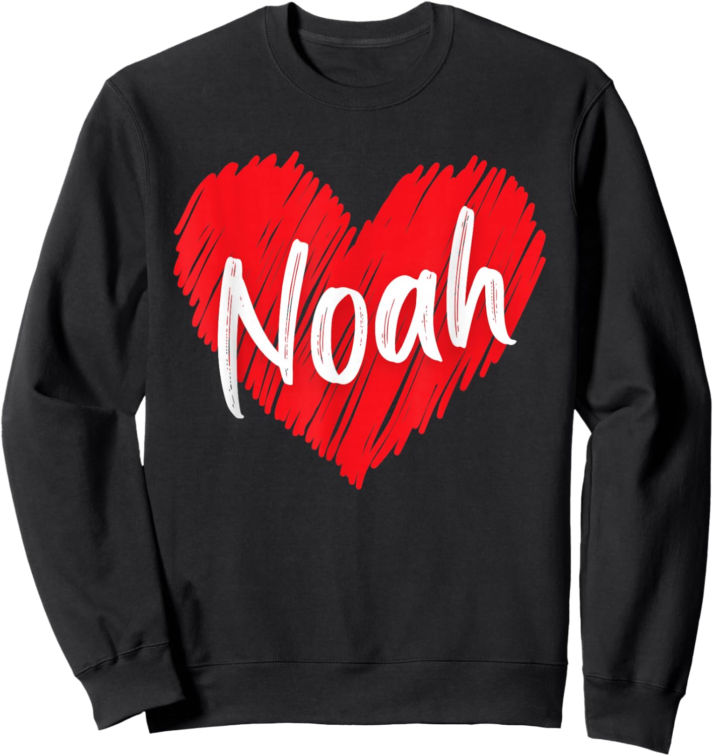 I Love Noah Heart Personalized Name Noah Sweatshirt - Sweatshirt | Black