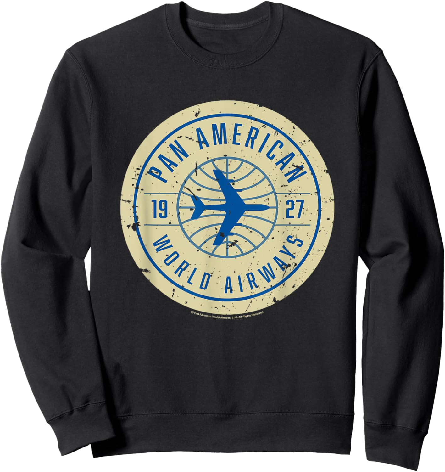 Pan Am 1927 World Airways Plane Badge Logo Sweatshirt - Sweatshirt | Black