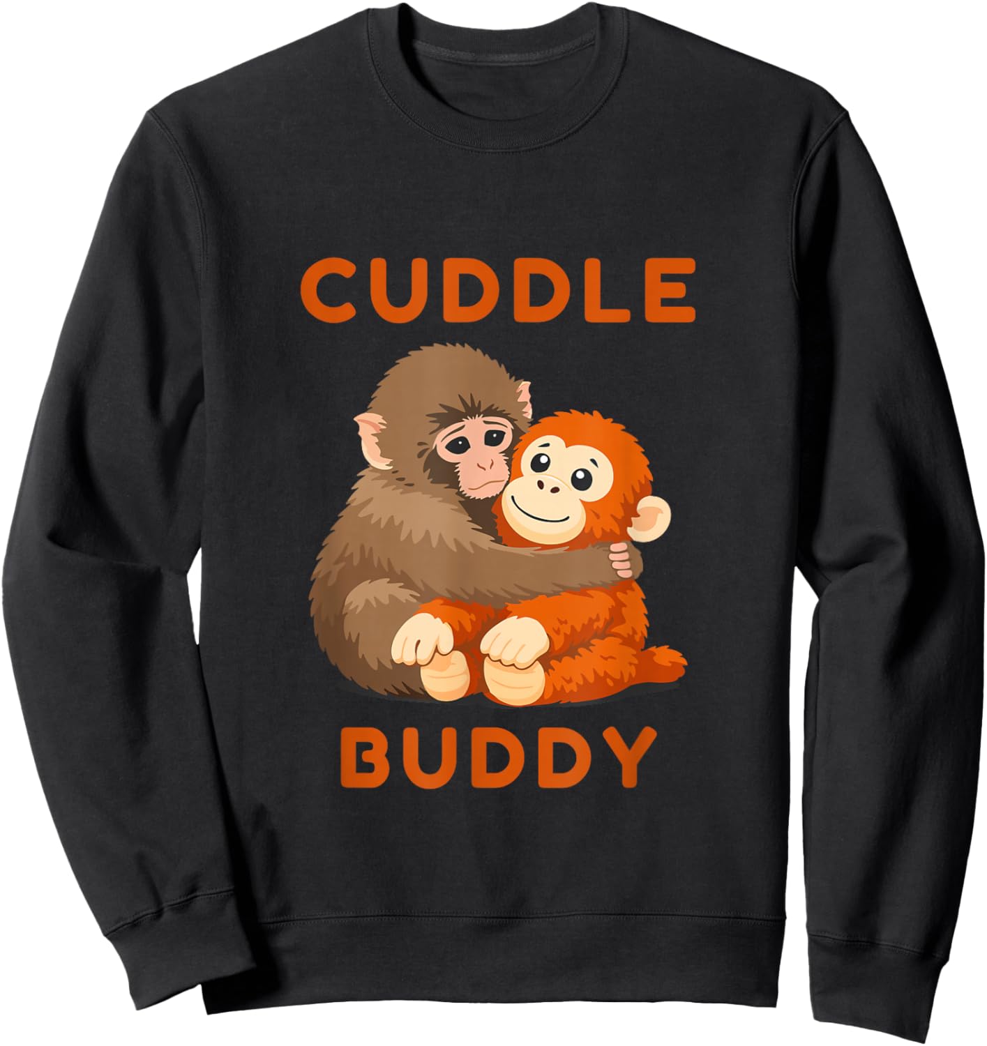 Baby Monkey Punch Cuddle Buddy with Stuffed Toy Sweatshirt - Sweatshirt | Black