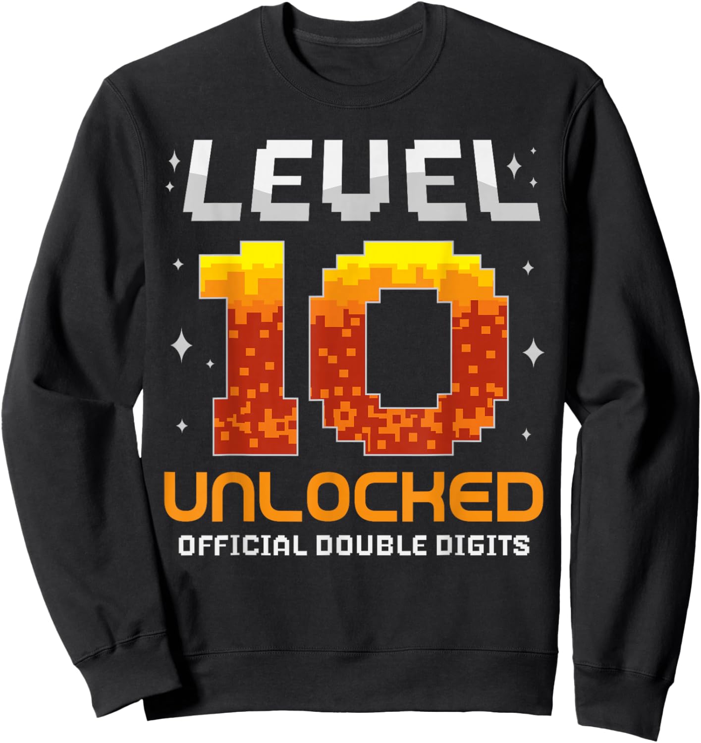 Level 10 Unlocked 10th Birthday Ten Years Old Gamer Gaming Sweatshirt - Sweatshirt | Black